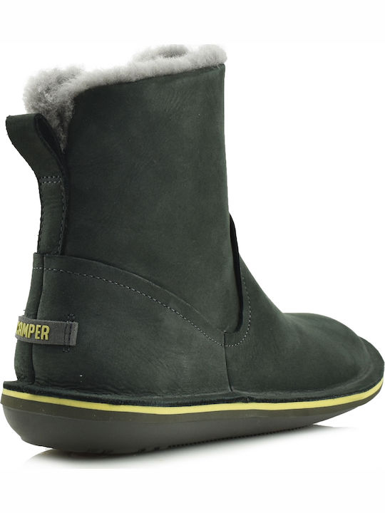 Beetle Wildleder Stiefeletten Damen mit Pelz Khaki