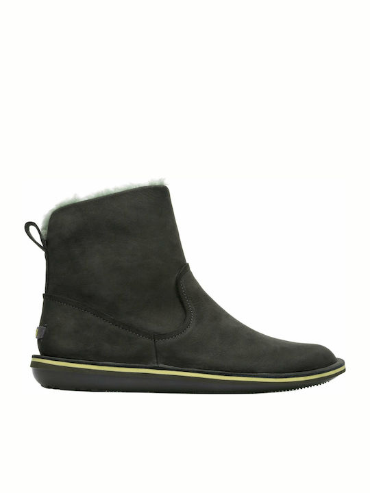 Beetle Wildleder Stiefeletten Damen mit Pelz Khaki
