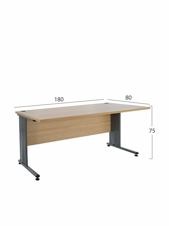 Бюро Стъклено Бежово 180x80x75см