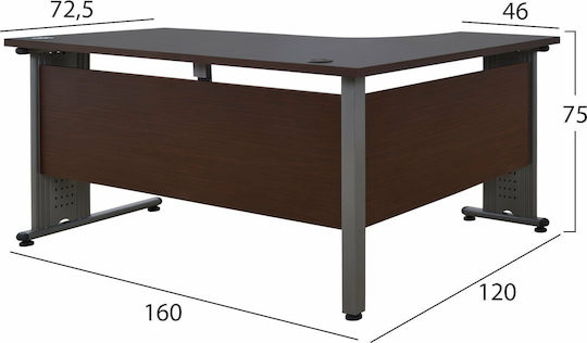 Corner Professional Desk Wenge 160x180x75cm Brown