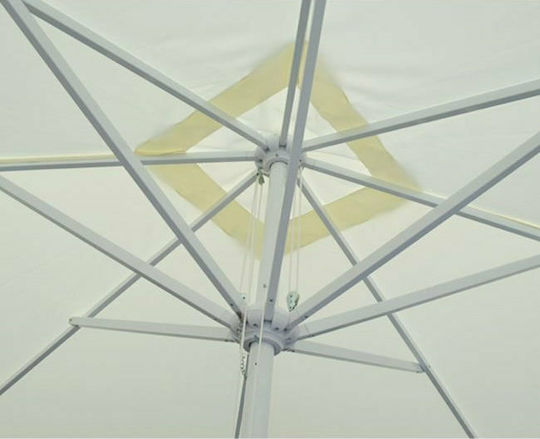 Professioneller Quadratischer Aluminium Garten- und Terrassen-Sonnenschirm Cashton Ecru 3x3m