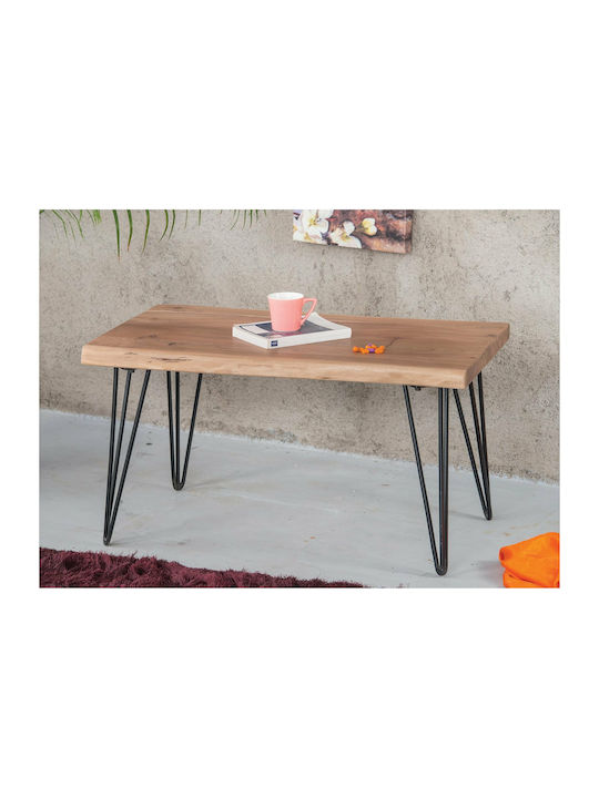 Rectangular Măsuță de Cafea din Lemn Masiv Bej L115xP60xH45cm.