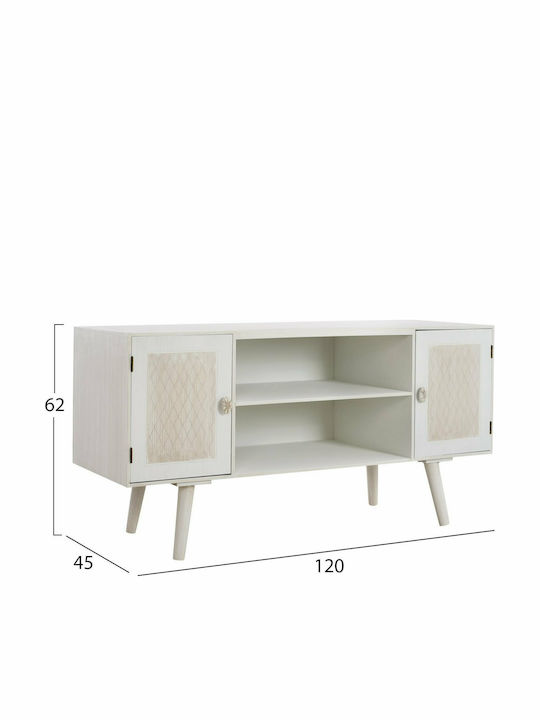 TV Stand Wooden Valerie Ecru L120xW45xH61.5cm