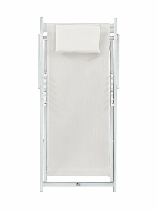 Σεζλόνγκ Alu Αλουμινίου με Λευκό Ύφασμα 99x59.5x97cm