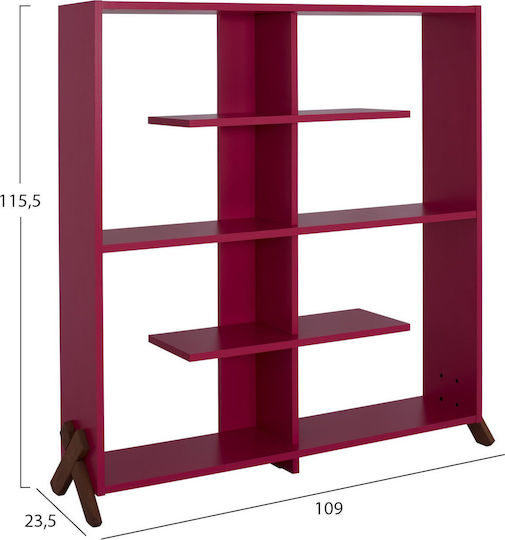 Βιβλιοθήκη Kipp Ροζ 113x28x115εκ.