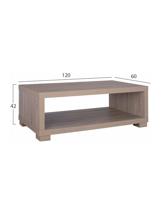 Rectangular Wooden Coffee Table Sonoma L120xW60xH42cm