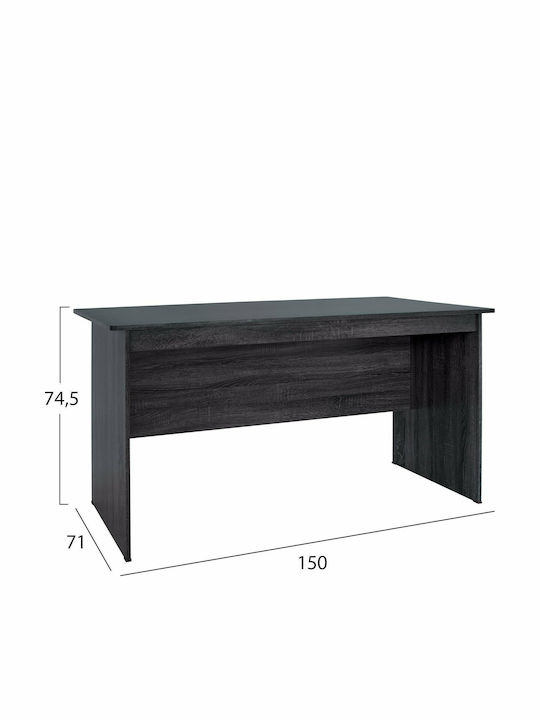 Γραφείο Ξύλινο Μαύρο 150x71x74.5εκ.