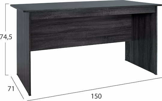 Γραφείο Ξύλινο Μαύρο 150x71x74.5εκ.