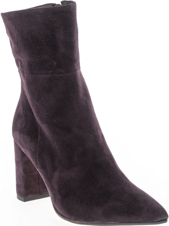 Paola Ferri 4184 Suede Women's Ankle Boots Burgundy