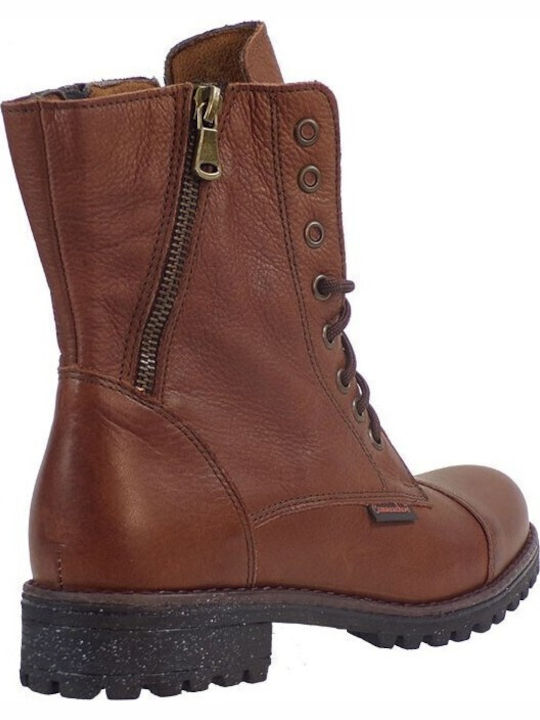 Leather Women's Ankle Boots Tabac Brown