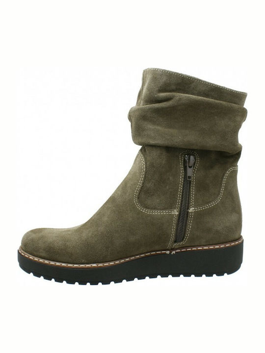 Commanchero Original Wildleder Damen Knöchelstiefel Khaki