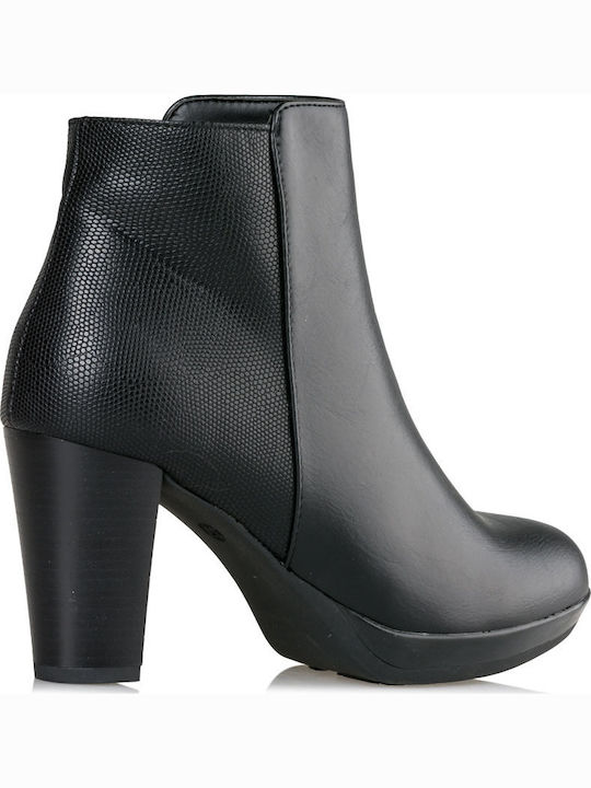 Envie Shoes Leder Damen Knöchelstiefel Schwarz