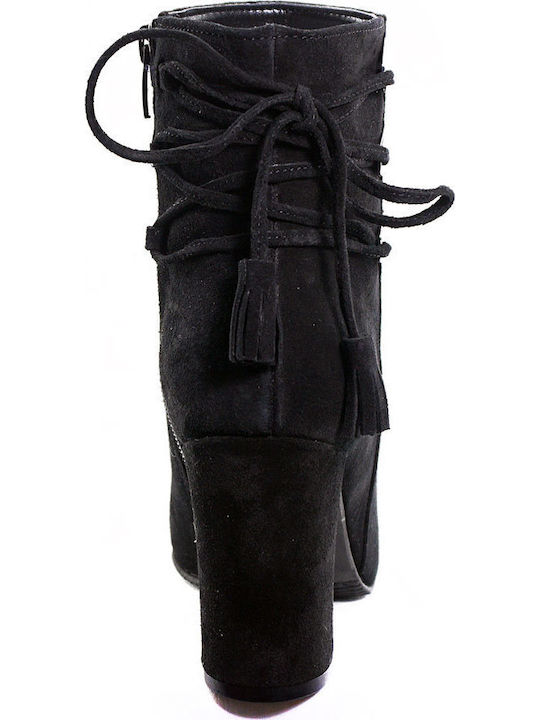 1743 Wildleder Stiefeletten Damen Schwarz