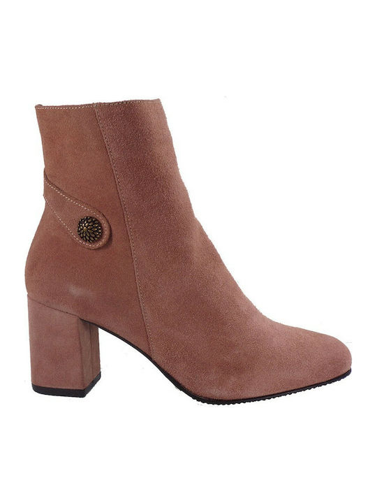 Fardoulis 1606 Suede Women's Ankle Boots Nude