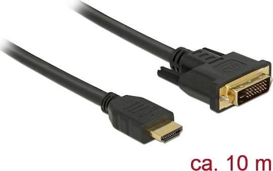 DeLock Кабел DVI-D мъжки - HDMI мъжки 10м Черен (85657)