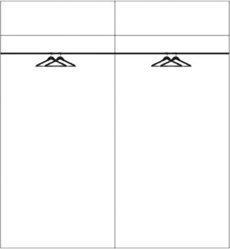 Doppeltür Kleiderschrank Schieben Rimino mit Aufsatz 183x60x202cm