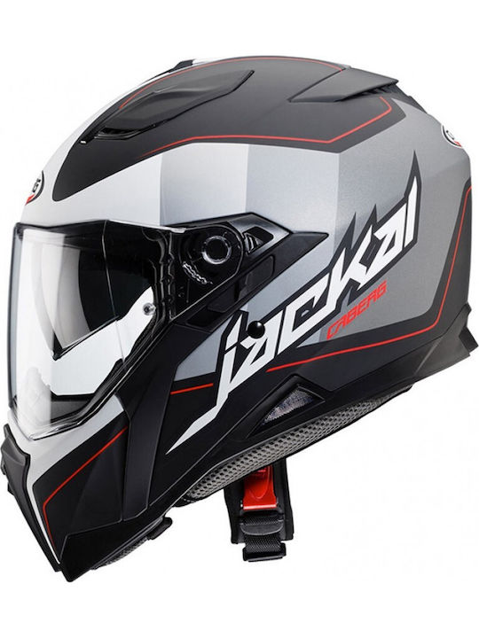 Caberg Jackal Full Face Helmet with Sun Visor ECE 22.05 1450gr Imola I0 Matt Black/Anthracite/White CAB000KRA477