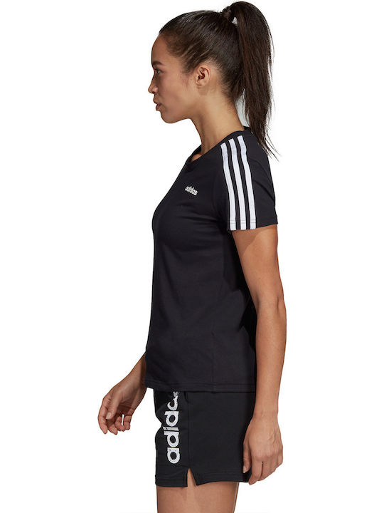 Essential 3-Stripes Slim Damen T-Shirt Schwarz