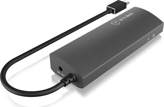 Icy Box Hub USB 3 Porturi USB 3.0 Cu Conectare USB-C