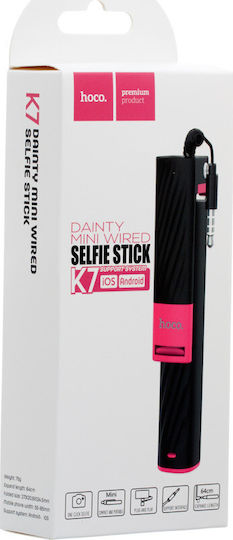 Hoco K7 Dainty Selfie Stick με Καλώδιο 3.5mm Μαύρο