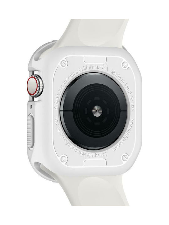Spigen Rugged Armor Silicone Case in White color for Apple Watch 44mm