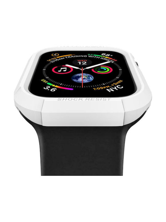 Spigen Rugged Armor Silicone Case in White color for Apple Watch 44mm