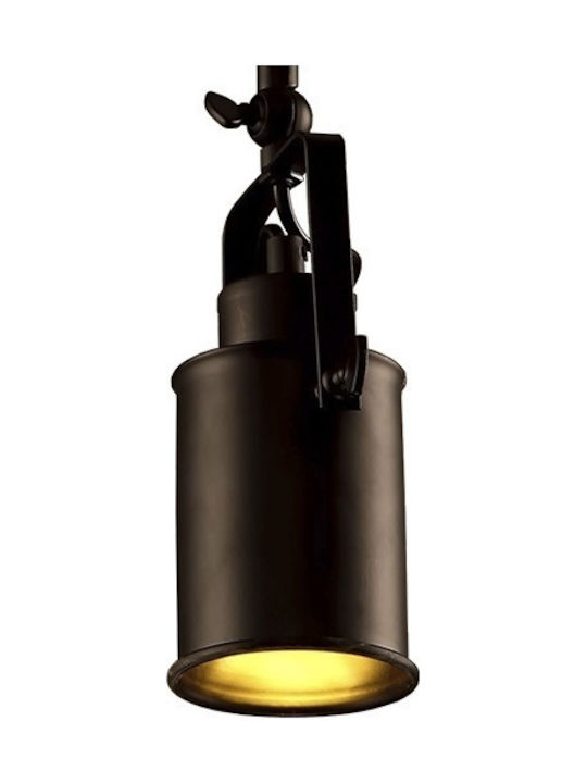 GloboStar Industrial Hollywood Double Spot with Socket E27 in Black Color