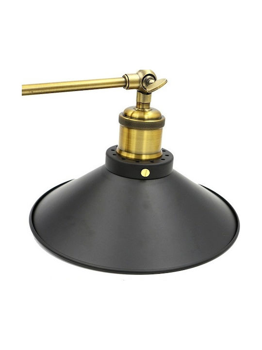 GloboStar Industrial Wall Lamp with E27 Socket Black 21cm