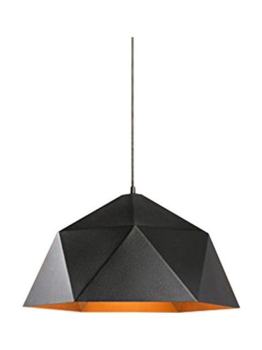 GloboStar Sylra Pendant Light Suspension Bell for Socket E27 Black