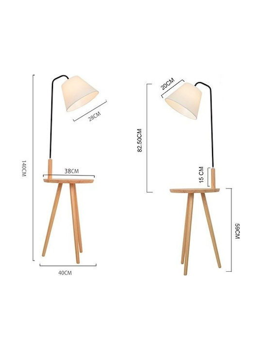 GloboStar Tiffany Floor Lamp H140xW40cm. with Socket for Bulb E27 Brown