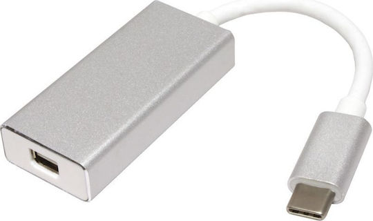 Roline Конвертор USB-C мъжки към mini DisplayPort женски Сребрист 1бр 12.03.3225