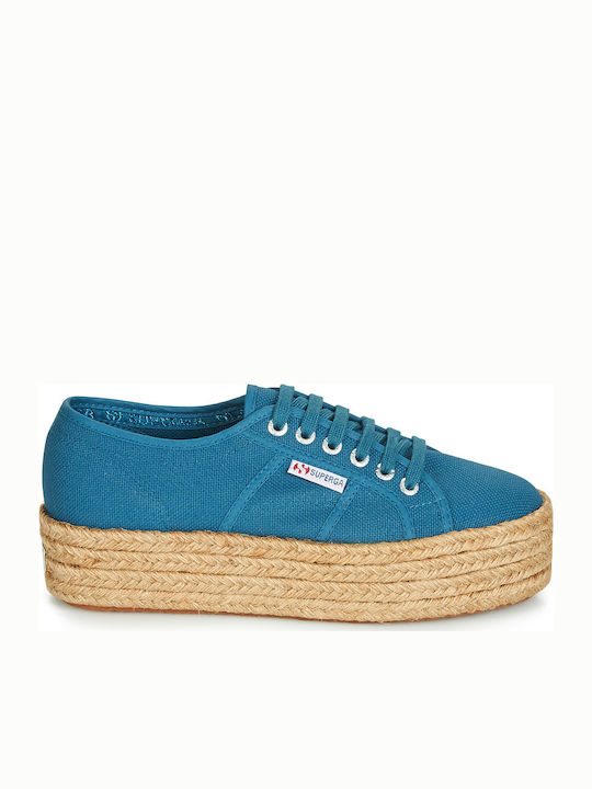 Superga 2790 Cotrope Flatforms Sneakers Blau