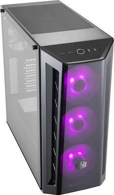 CoolerMaster MasterBox MB520 Gaming Midi Tower Κουτί Υπολογιστή με Πλαϊνό Παράθυρο και RGB Φωτισμό Μαύρο
