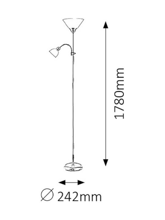 Rabalux Action Floor Lamp H178xW24.2cm. with Socket for Bulb E27 Purple