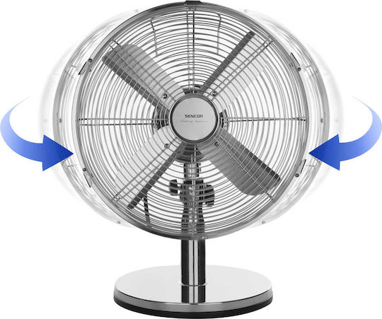Sencor Επιτραπέζιος Ανεμιστήρας 35W Διαμέτρου 30cm Ασημί