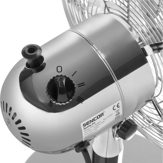 Sencor Επιτραπέζιος Ανεμιστήρας 35W Διαμέτρου 30cm Ασημί