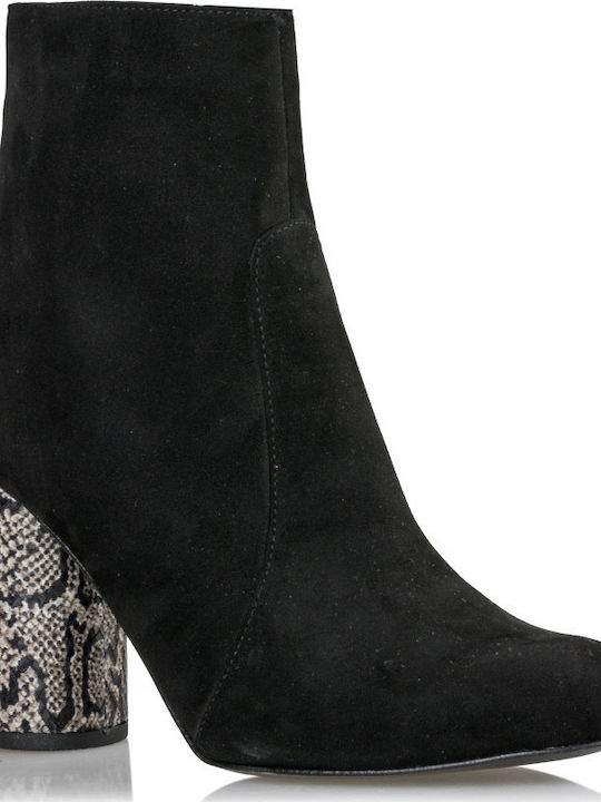 Wildleder Stiefeletten Damen Schwarz