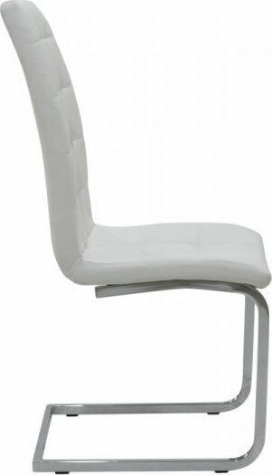Darrell Dining Room Artificial Leather Chair White / Chrome 41x54x107cm 2pcs