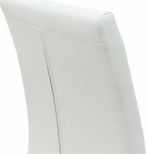 Darrell Dining Room Artificial Leather Chair White / Chrome 41x54x107cm 2pcs