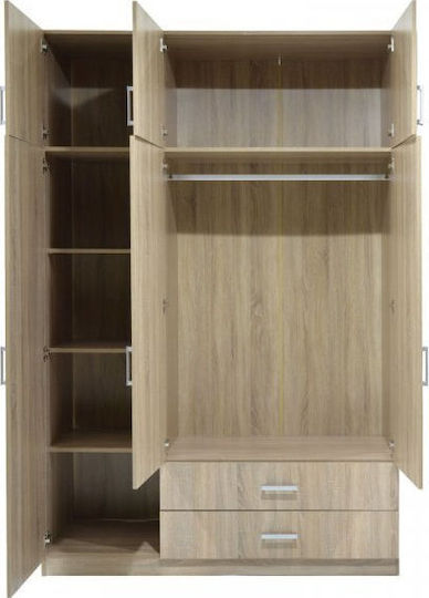Royal Τρίφυλλη Ντουλάπα με Πατάρι 150x58x230cm