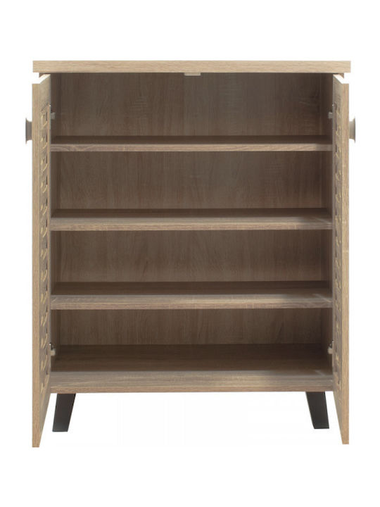 Mantam Wooden Shoe Organizer with 4 Shelves Beige 78x40x92cm