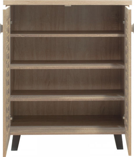 Holz Schuhschrank Mantam mit 4 Regalen Beige L78xW40xH92cm