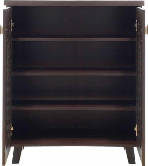 Mantam Wooden Shoe Organizer with 4 Shelves Brown 78x40x92cm