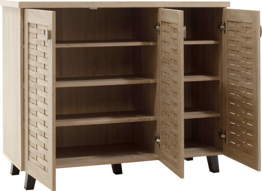 Mantam Wooden Shoe Organizer with 8 Shelves Beige 115.5x40x92cm