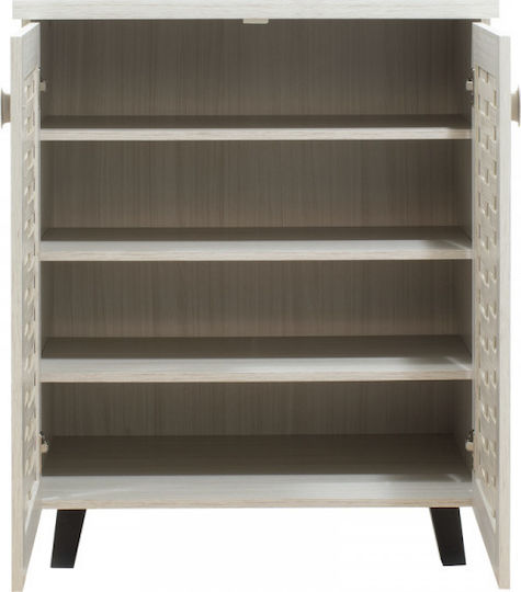 Mantam Wooden Shoe Organizer with 4 Shelves White 78x40x92cm