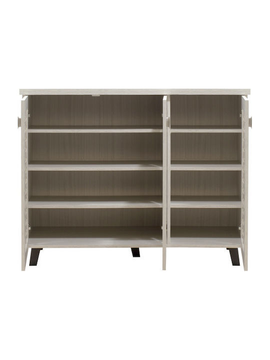 Mantam Wooden Shoe Organizer with 8 Shelves White / Grey 115.5x40x92cm