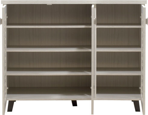 Mantam Wooden Shoe Organizer with 8 Shelves White / Grey 115.5x40x92cm