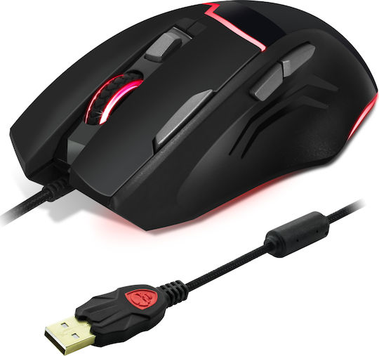 Spirit of Gamer Elite M10 & Mouse Pad RGB Gaming Ποντίκι 4000 DPI Μαύρο