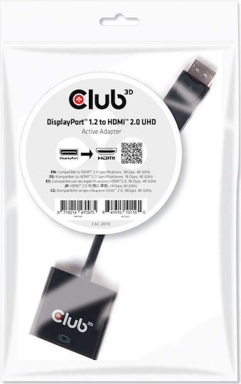 Club3D Μετατροπέας DisplayPort male σε HDMI female 1τμχ CAC-2070