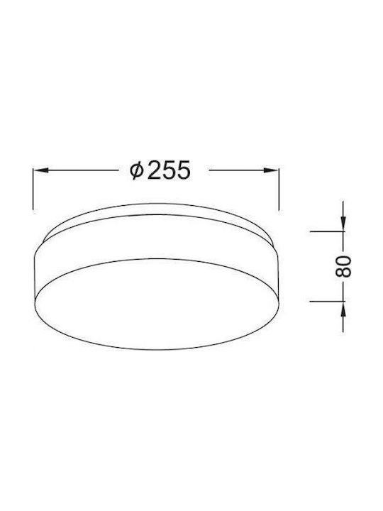 Aca Parfait Ceiling Mount Light 25cm White with Socket E27